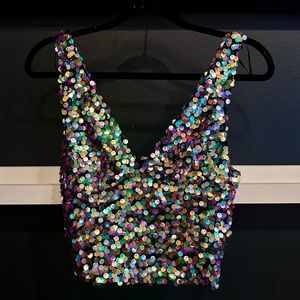NWT Zara sequence sparkle top small